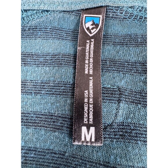 Kuhl Women's Medium Green Striped Long Sleeve Roll Tab Casual Outdoor Top - Picture 5 of 12